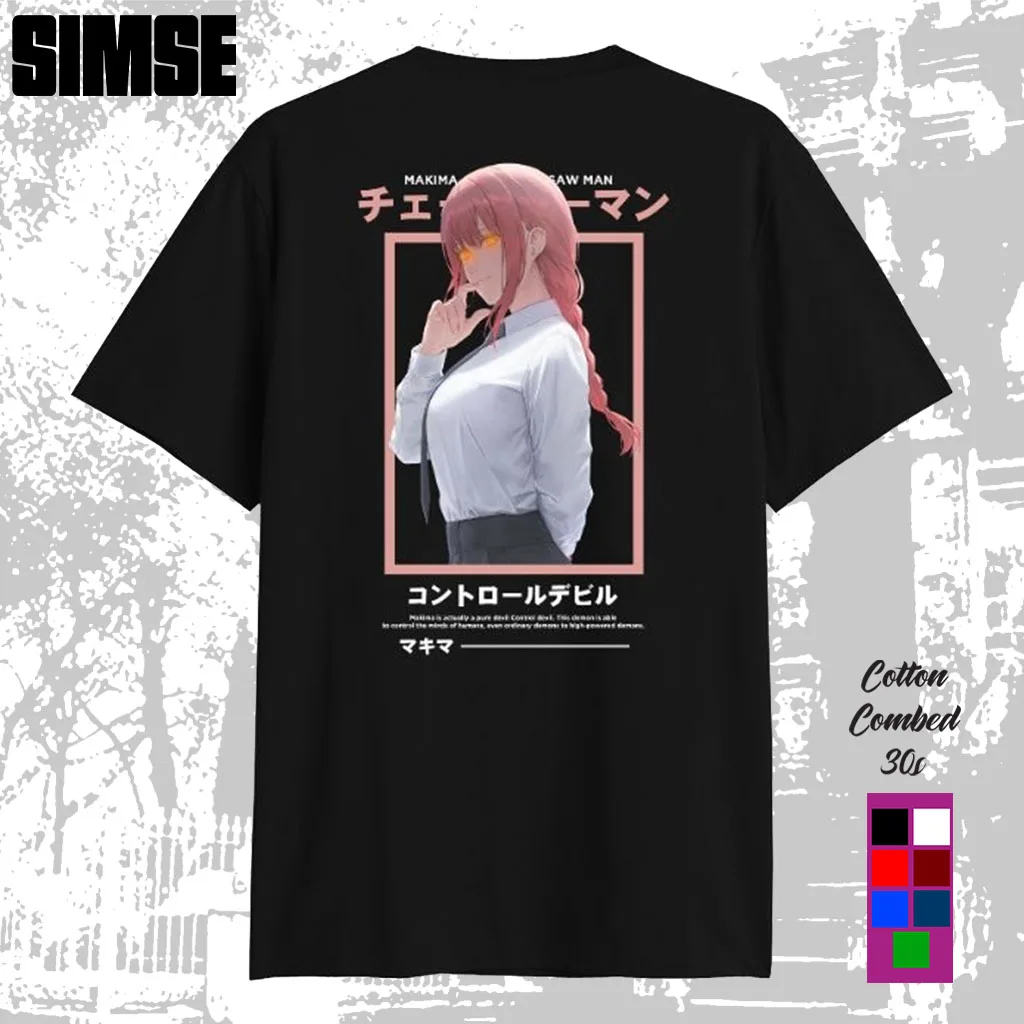 Футболка Pria Distro Sablon DTF MAKIMA бензопила Мужская SMIRK футболка аниме Jepang SIMSE.ID