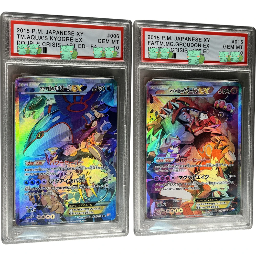 DIY PTCG PSA коллекционная карточка, 2015 P.M. Японский XY KYOGRE EX GROUDON EX GEM MT 10 точек, голографическая этикетка, детские подарки