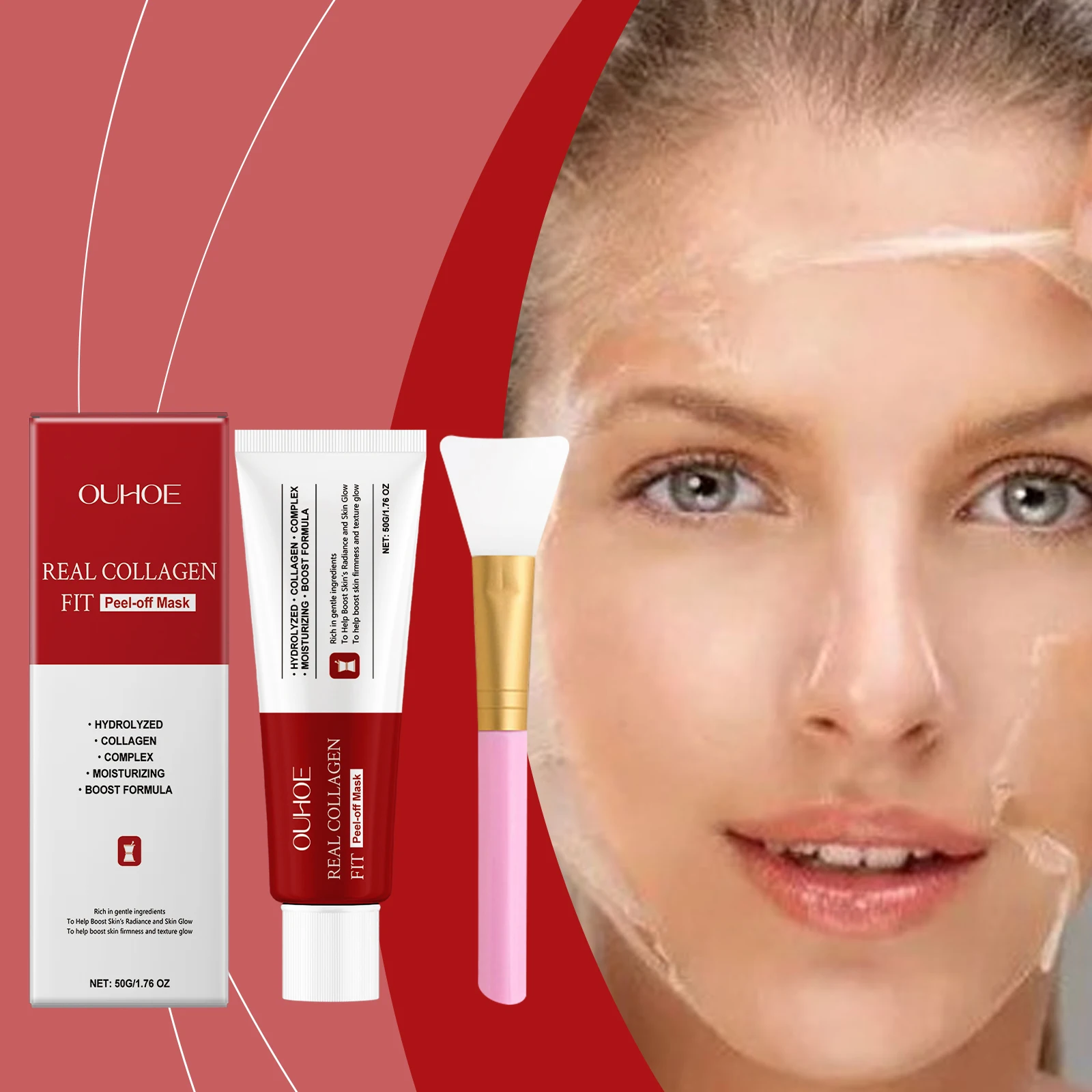 Фото Отшелушивающая маска Real Collagen FIT — гидролизованное повышающее лечение коллагена для укрепления и увлажнения №5