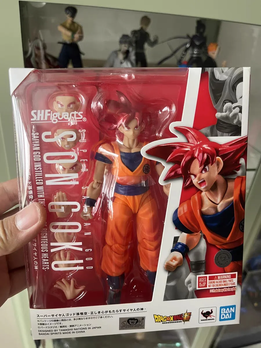 Оригинальный BANDAI S.H. Фигурarts Super Saiyan God Red Hair Son GOKU Dragon Ball Z Аниме экшн-модель из ПВХ Коллекция Подарки на день рождения (art.: 3920c80e7afcb) - 3920c80e7afcb