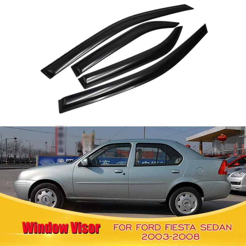 4 шт., козырек от дождя, солнца и дыма для Ford FIESTA Sedan 2003 2004 2005 2006 2007 2008