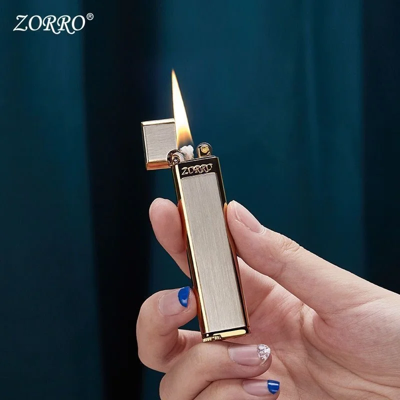 ZORRO высококлассная керосиновая мини-Зажигалка металлическая ветрозащитная Зажигалка портативная зажигалка с открытым огнем подарки для парня