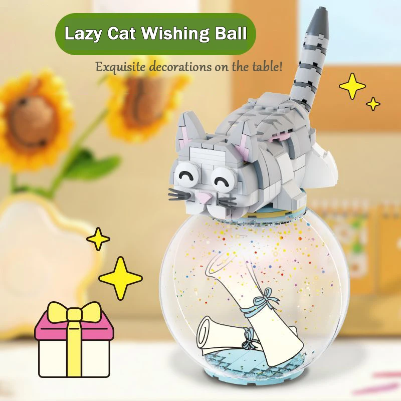 Фото KNEW BUILT Cat Kitty Вневременный календарь Строительные блоки Игрушки-Маленький держатель предметов, функция мобильной подставки, гибкая сборка даты №5