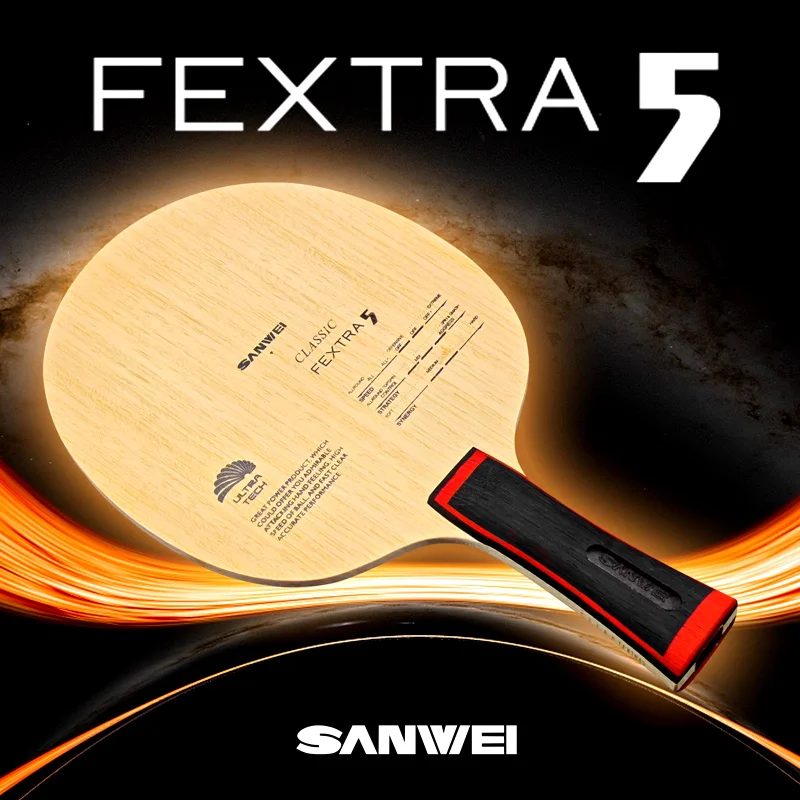 Ракетка для настольного тенниса SANWEI FEXTRA 5, 5-слойная деревянная универсальная ракетка для пинг-понга, ракетка для ракетки