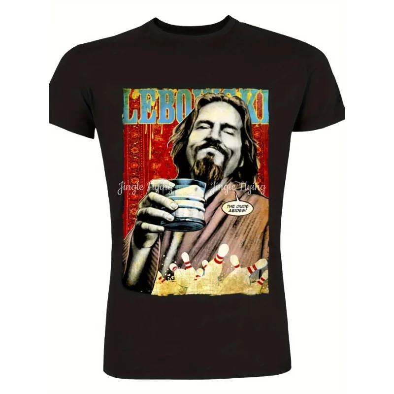 043 The Big Lebowski Bk 21349, забавная мужская футболка с коротким рукавом и рисунком, коллекция, черная Vv