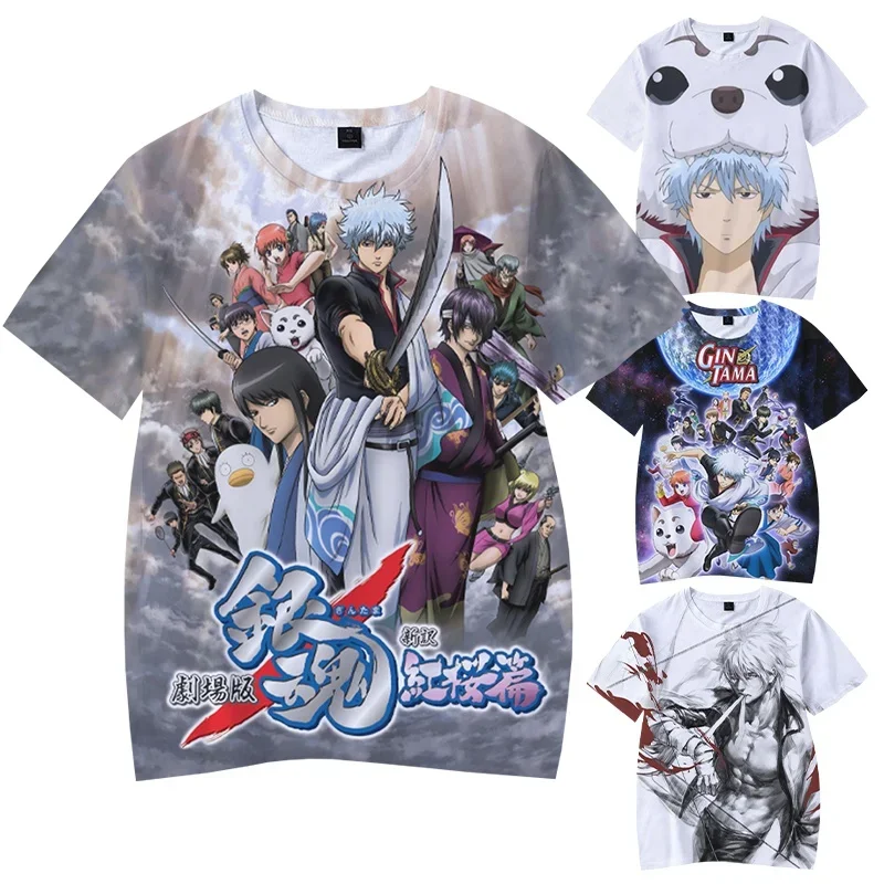 Новое поступление, мужская и женская футболка с 3D принтом аниме GIntama, модная повседневная Уличная одежда в стиле хип-хоп, футболка большого размера, футболки, топы