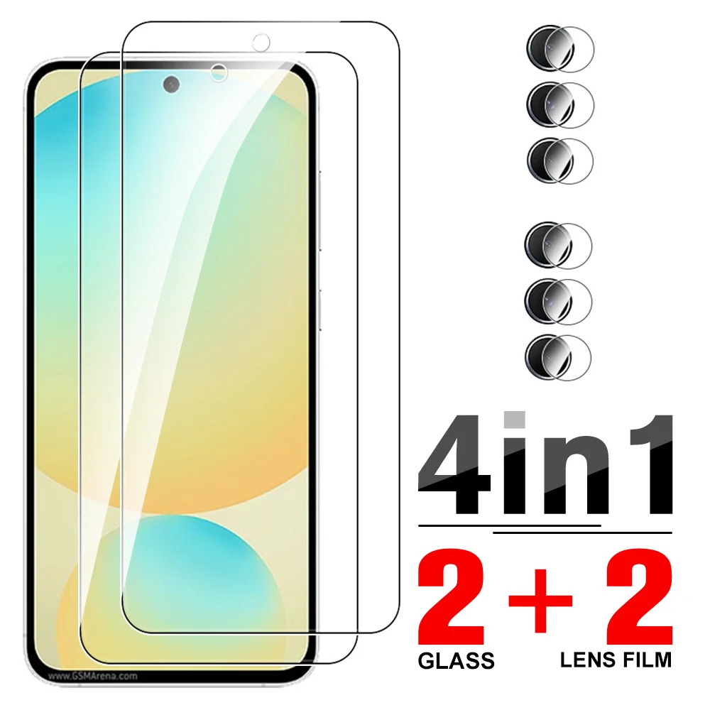 Защитный экран 4 в 1 для Samsung Galaxy S24 FE, чехол из закаленного стекла для Samsung S24 S 24 FE 24FE, Защитное стекло для объектива камеры
