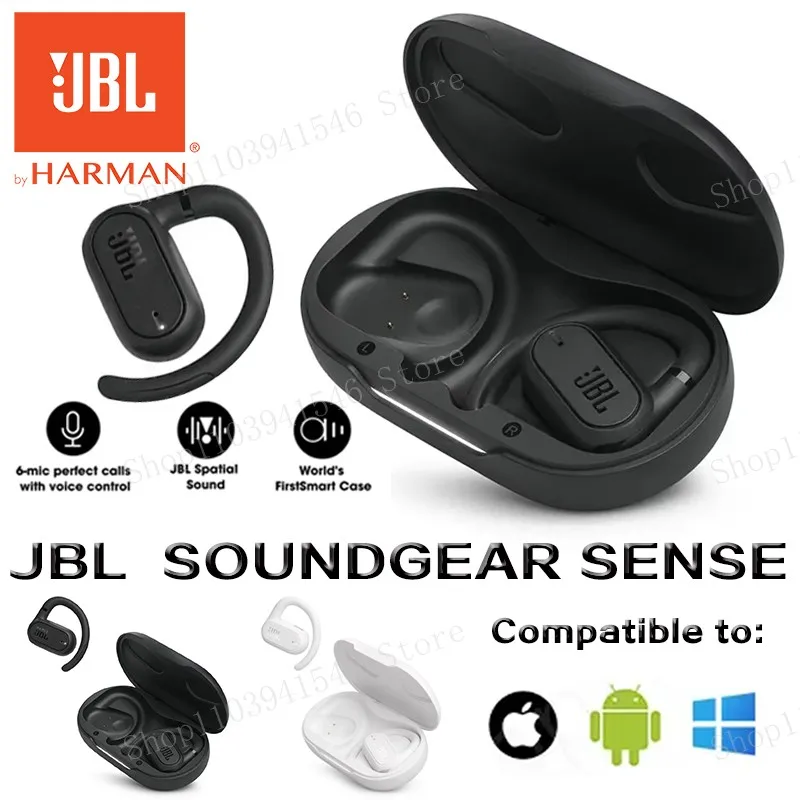 Оригинальные беспроводные наушники JBL Soundgear Sense True с открытыми наушниками, спортивная гарнитура для бега, музыкальные наушники с басами, версия HK