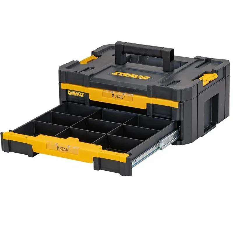 Фото DEWALT DWST1-70706 Ящик для хранения инструментов DeWalt T-Stak IV с 2 неглубокими ящиками, желтый/черный, 7,01 см * 16,77 см * 12,28 см №3