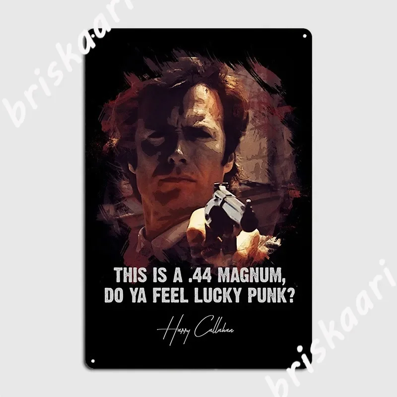 Фото Dirty Harry Do Ya Feel Lucky Punk Клинт Иствуд Металлическая вывеска Клубный бар Дизайн Клубные вечерние таблички Оловянная вывеска Плакаты №2
