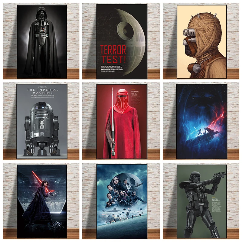 Картины на холсте Disney, Дарт Вейдер, йода, постеры из Звездных войн, рыцарь джедая, принты, настенные картины для гостиной, украшение для дома