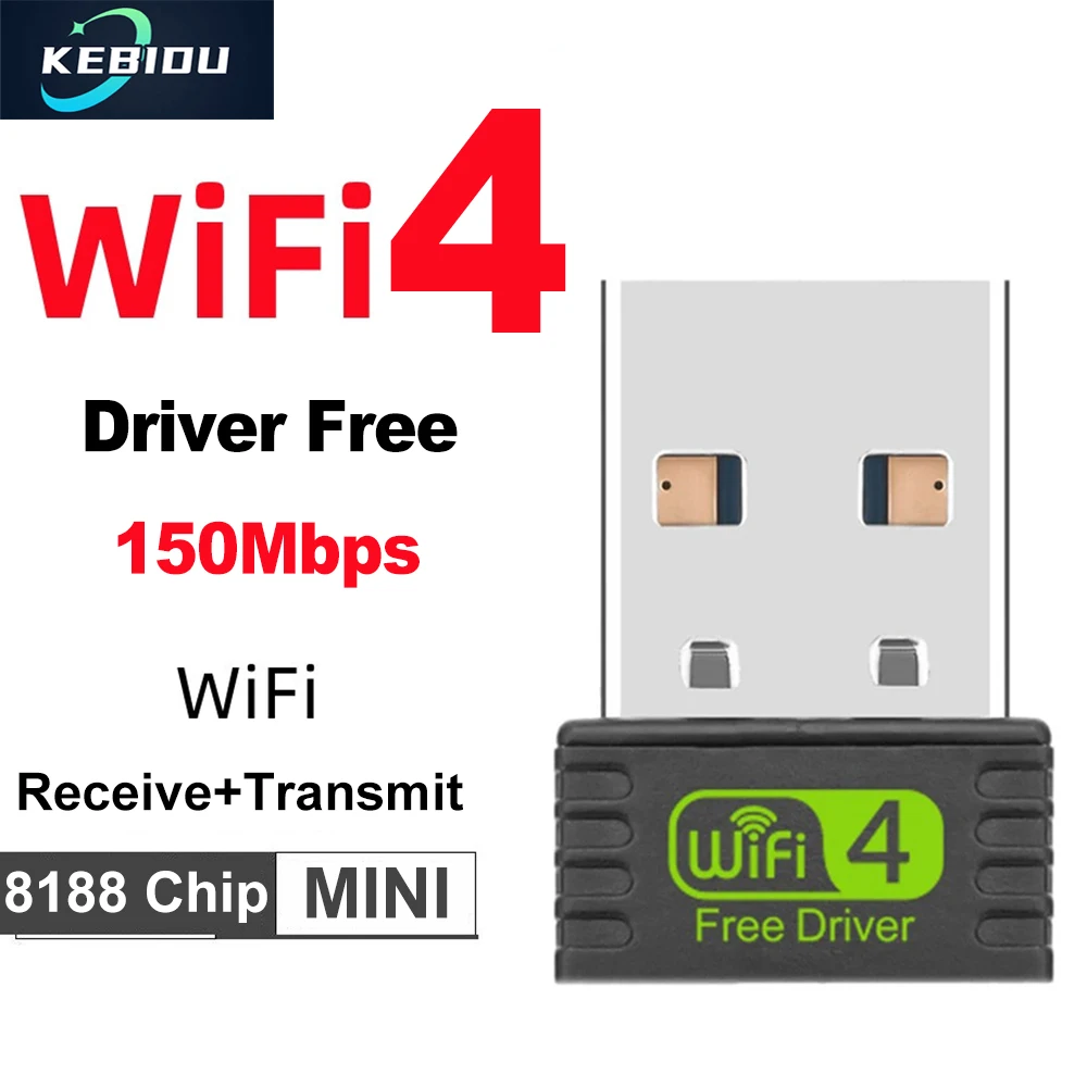 2,4 ГГц беспроводной мини-USB Wi-Fi адаптер 802.11N 150 Мбит/с сетевая карта Wi-Fi приемник ключ бесплатный драйвер для настольного ноутбука RTL8188