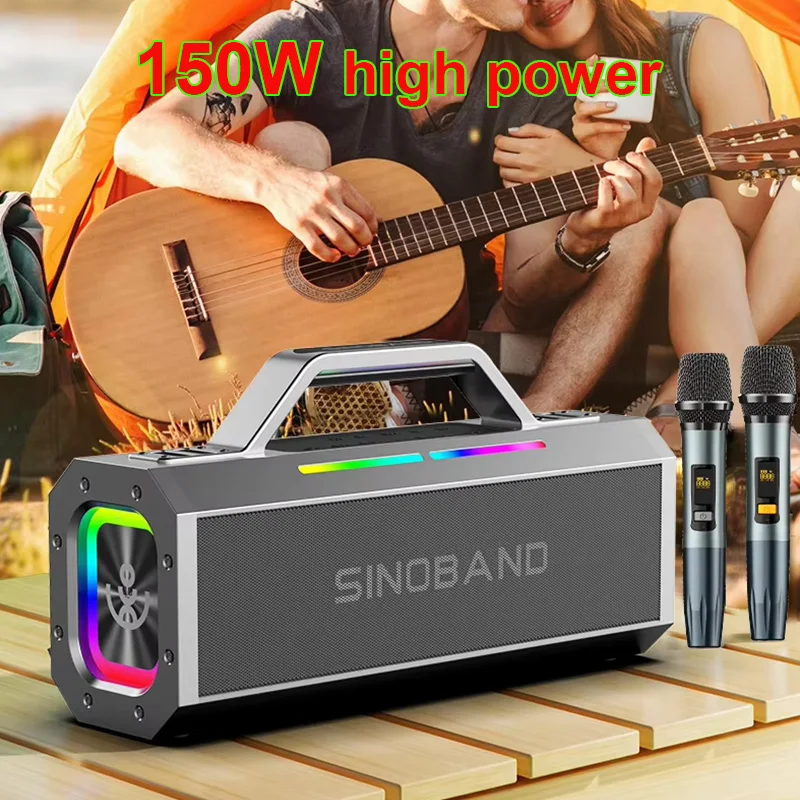 XDOBO SINOBAND Alps Портативный динамик 150 Вт с 2 беспроводными микрофонами RGB Light Поддержка U-диска/TF-карты/AUX/TWS для домашней вечеринки