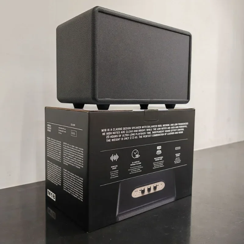 M18 Caixa De Som Bluetooth HIFI Динамик Портативный Ретро Бумбокс Бас Регулируемый HIFI Стерео U Диск TF Карта Aux Воспроизведение Сабвуфер (art.: 3920cc576f55a) - 3920cc576f55a