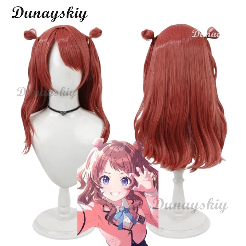 Hanami Saki косплей парик игра гакуен идолм косплей парик 60 см смешанные красные длинные волосы синтетический парик Fujita Kotone косплей парик