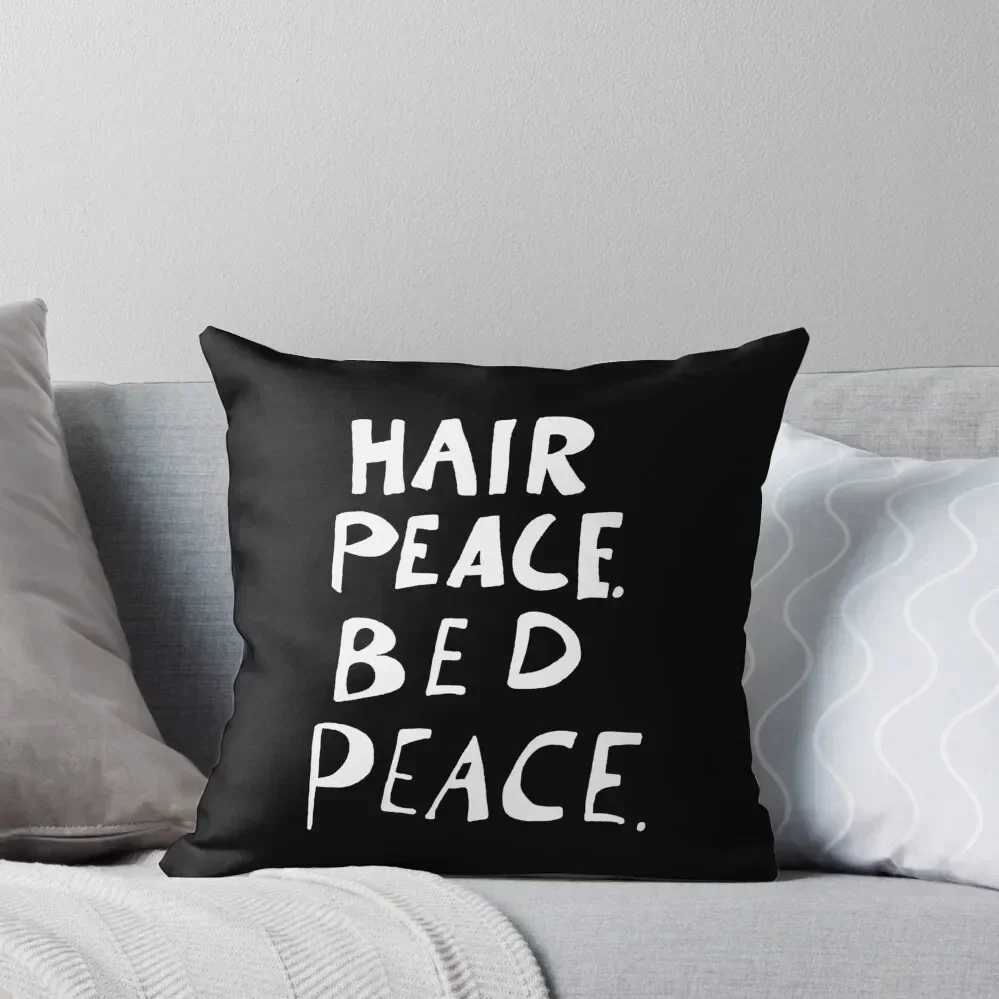 [HQ] John and Yoko Hair Peace Bed Peace Protest Text (БЕЛАЯ ВЕРСИЯ) Декоративная подушка Наволочки Наволочка Рождественская