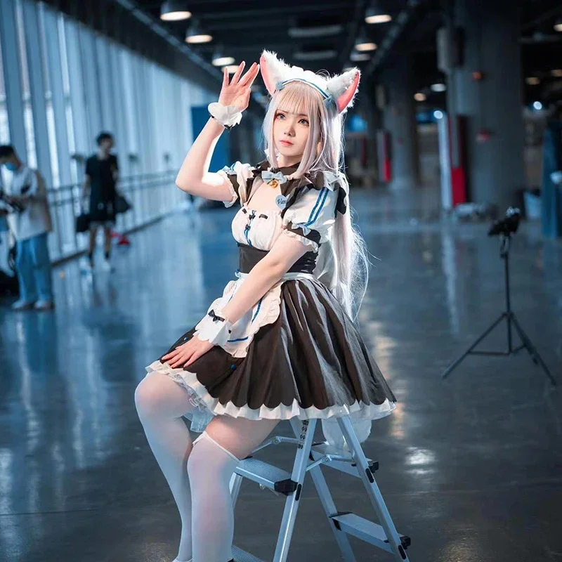Фото Аниме NEKOPARA Chocola Vanilla Косплей Костюм Милый Кот Неко Лолита Платье Горничной Парик Наряды Девушка Женщины Хэллоуин Карнавал Sk*1 №2