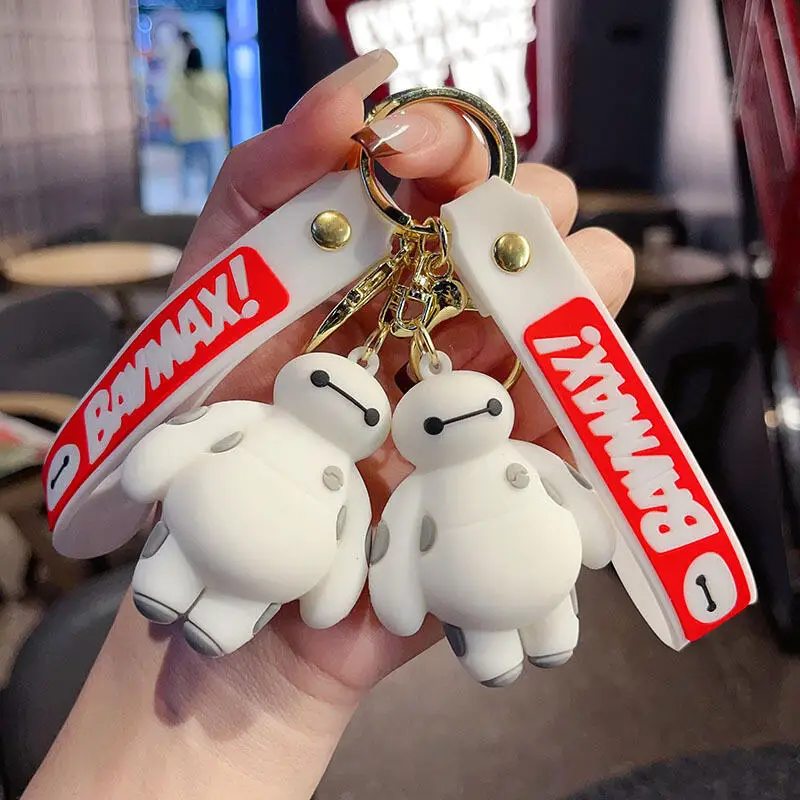 Disney Big Hero 6 Baymax милый мультфильм аниме ПВХ брелок для ключей от машины украшения рюкзак подвеска на молнии подарок на Хэллоуин и Рождество