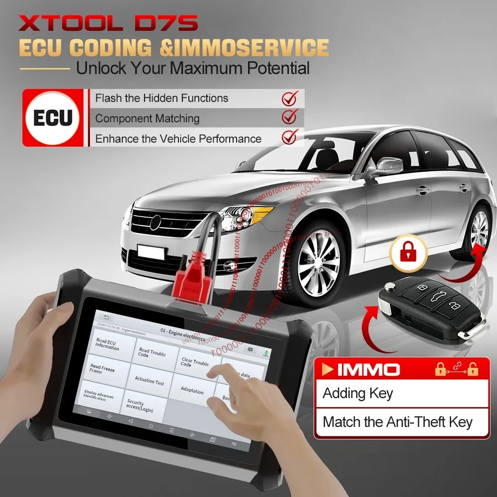 Автомобильный сканер XTOOL D7S, кодирование ЭКУ, DOIP и CANFD, активный тест, 36 + специальные функции, DPF, SAS, бесплатное программное обеспечениеобновление, прямая дата (art.: 3920c89f55b08) - 3920c89f55b08