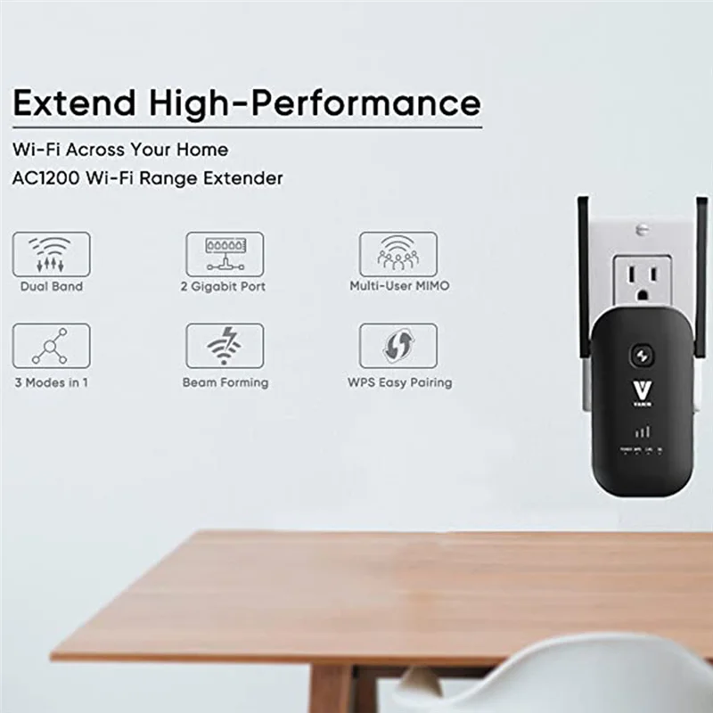 Ретранслятор Wi-Fi 5 ГГц, беспроводной расширитель Wi-Fi, Wi-Fi роутер Мбит/с, ретранслятор Wi-Fi сигнала дальнего действия, вилка стандарта США