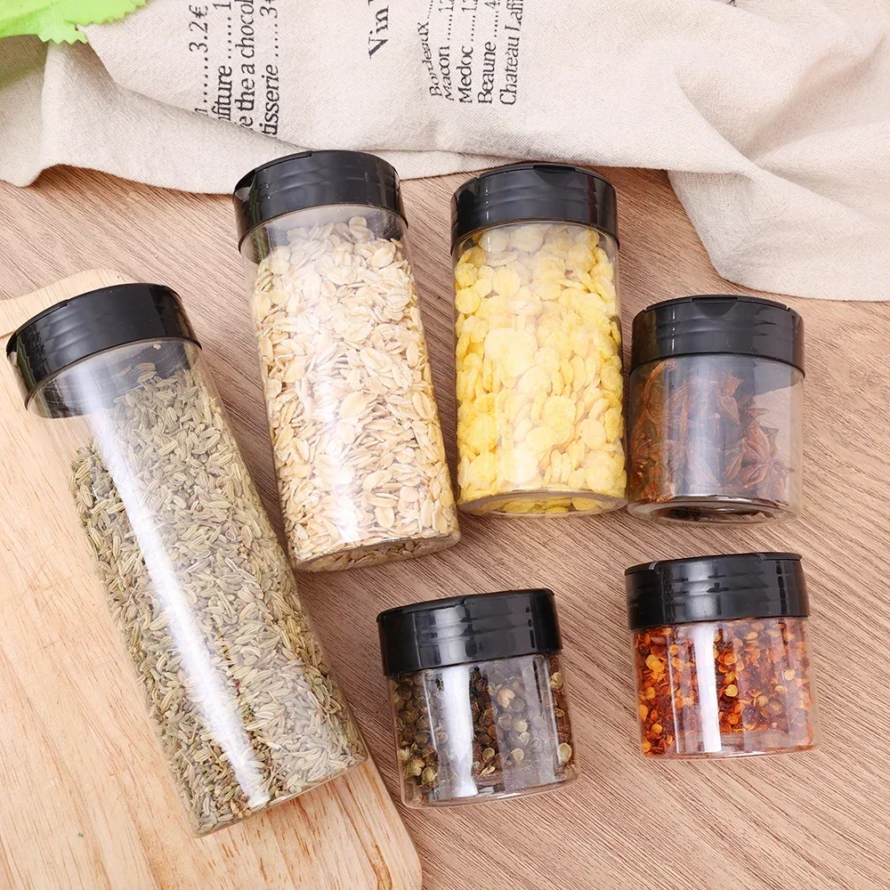 Фото 20/1PC Plastic Spice Jars Containers with Cap Seasoning Powder Shaker Bottles Kitchen Tools Herbs Spice Condiment Storage Box №2