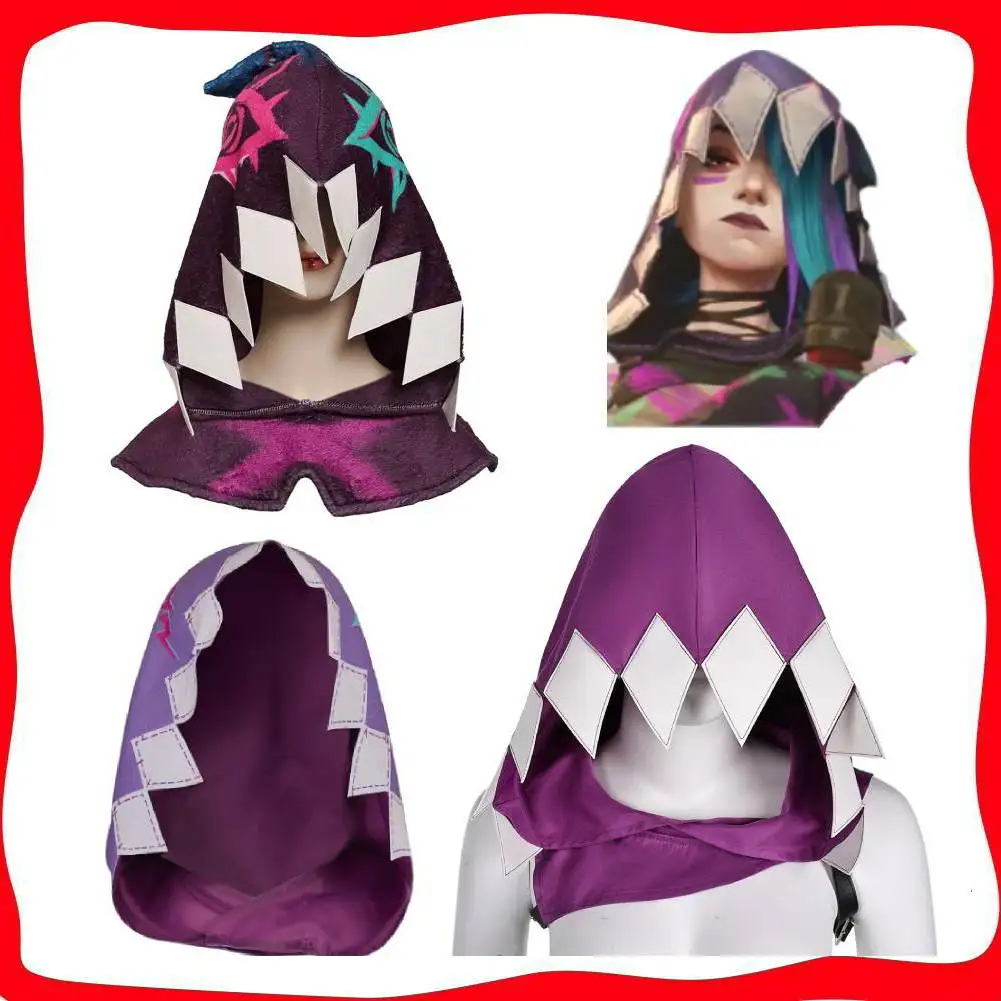 Игра LOL Arcane Jinx, карнавальный костюм, шляпа, маскировочные аксессуары для взрослых женщин, головные уборы для ролевых игр, женское платье с капюшоном на Хэллоуин