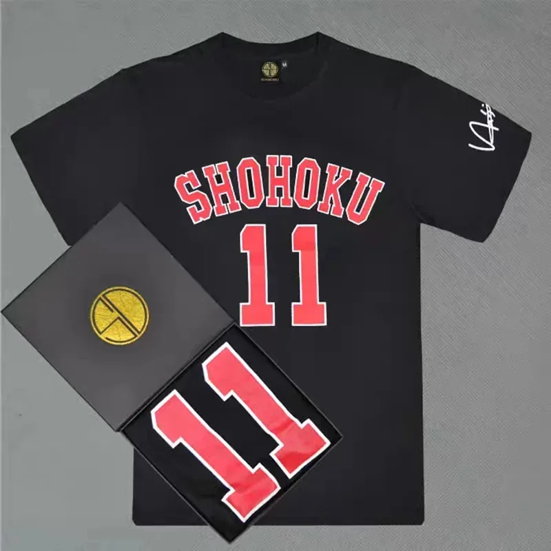 Фото Аниме Slam Dunk Shohoku Jersey Сакураги Рукава баскетбольная футболка для мужчин и женщин хлопковые дышащие спортивные топы с короткими рукавами футболка №4