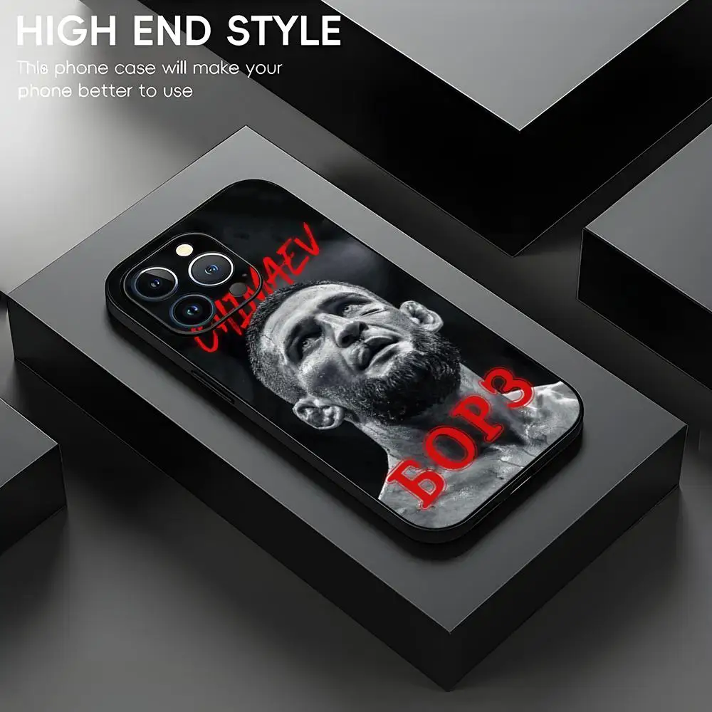 Фото Чехол для телефона Fighting u-ufc C-Chimaev Cool для iPhone 16, 16e, 15, 14, 13, 12, 11, XS XR Plus Mini Pro Max, мягкий черный противоударный чехол №3