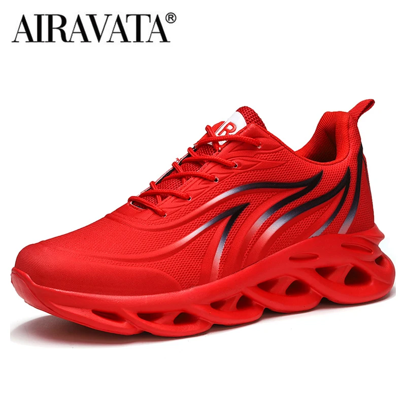 Męskie trampki z nadrukiem płomieni Flying Weave Buty sportowe Wygodne buty do biegania Outdoor Męskie buty sportowe