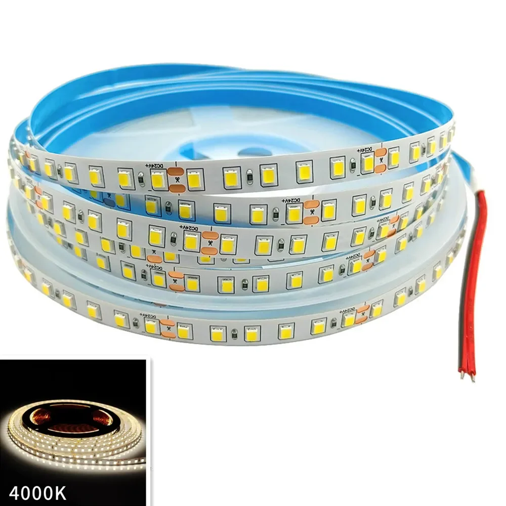 Фото 5M 600LEDs Светодиодная лента 2835 DC12V 24V 120LEDs/M Домашний Холодный Белый Теплый Белый Натуральный Белый Гибкая и Режущая Мягкая Лампа Бар №3