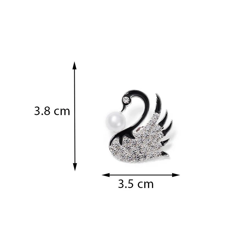 1pc Fashion Pearl Swan Brooch Pins для женщин Элегантная животное отволовая штифта одежда (art.: 3920c181291e6) - 3920c181291e6