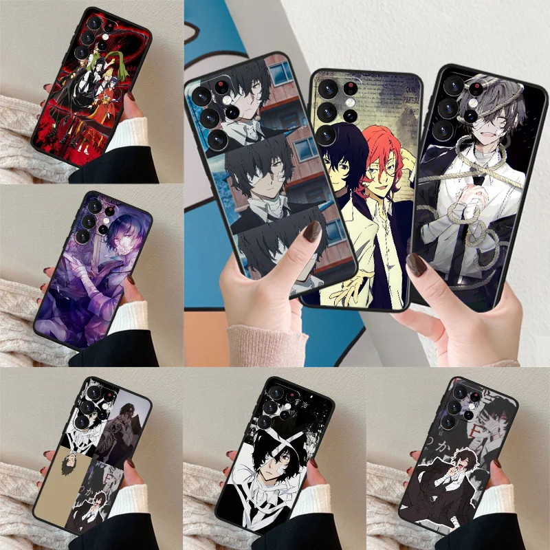 Черный телефонный чехол Bungo бродячие собаки для Samsung Galaxy S24 S23 S22 S21 S20 S10E Ultra Plus Lite FE, силиконовый чехол, мягкий чехол