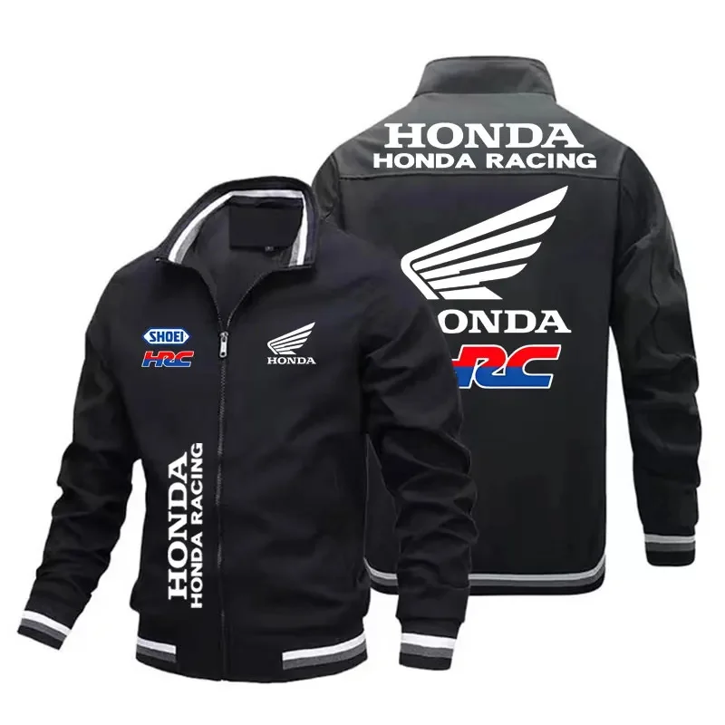 Мужская уличная куртка на молнии с логотипом Honda Racing, модная повседневная спортивная одежда для езды на мотоцикле, женское пальто Пальто и куртки