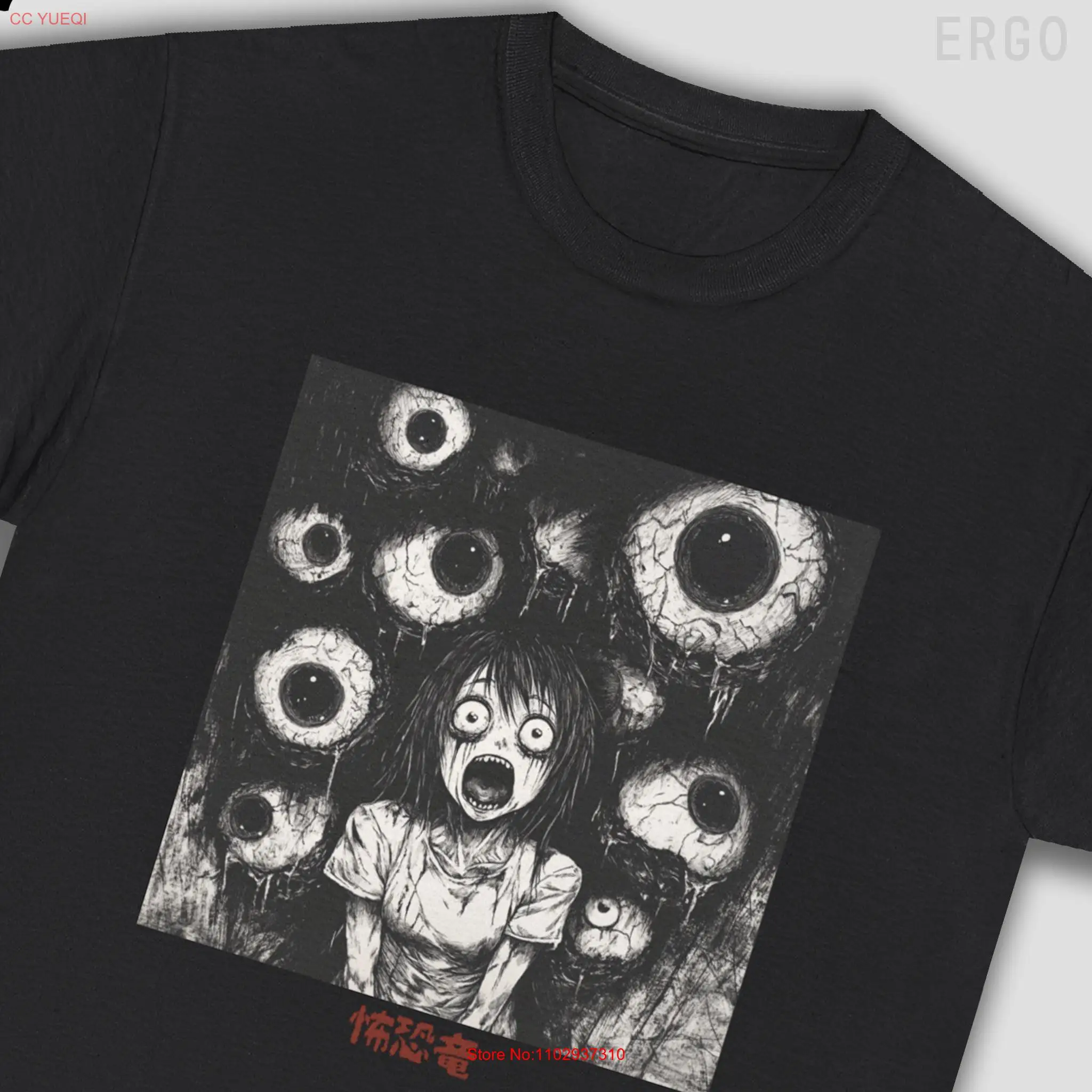 Футболка с японским мангой Junji Ito в стиле ретро из 80-х Узумаки, ужасы, аниме 101, длинные или короткие рукава