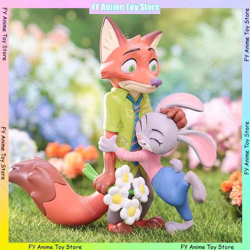 Disney Zootopia World of Flowers Series Mystery Box Cute Nick Fox Judy Rabbit Фигурка Орнамент Фильм Игрушка Детская Подарочная Коллекция