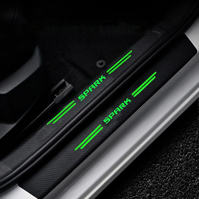Фото Светящаяся лента, защитные полоски для порога двери для Chevrolet SPARK, логотип багажника, задний бампер, защитная наклейка, аксессуары №4