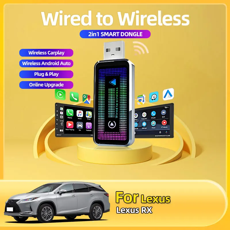 Новинка 2023 года, проводной и беспроводной CarPlay AI Box Dongle Mini Box, беспроводной Carplay Android Plug and Play, Wi-Fi, быстрая связь ﻿ Для Lexus RX