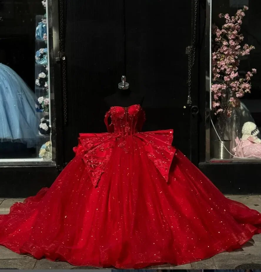 ANGELSBRIDEP красные бальные платья принцессы, платья Quinceanera с 3D цветочной кружевной аппликацией, платья de 15, quinceañera по индивидуальному заказу
