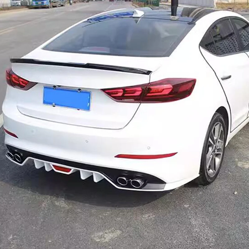 Для Hyundai Elantra 2016-2021 1,6 л 1,5 л задний диффузор, бампер, разделитель губ, аксессуары для выхлопных газов, комплект кузова