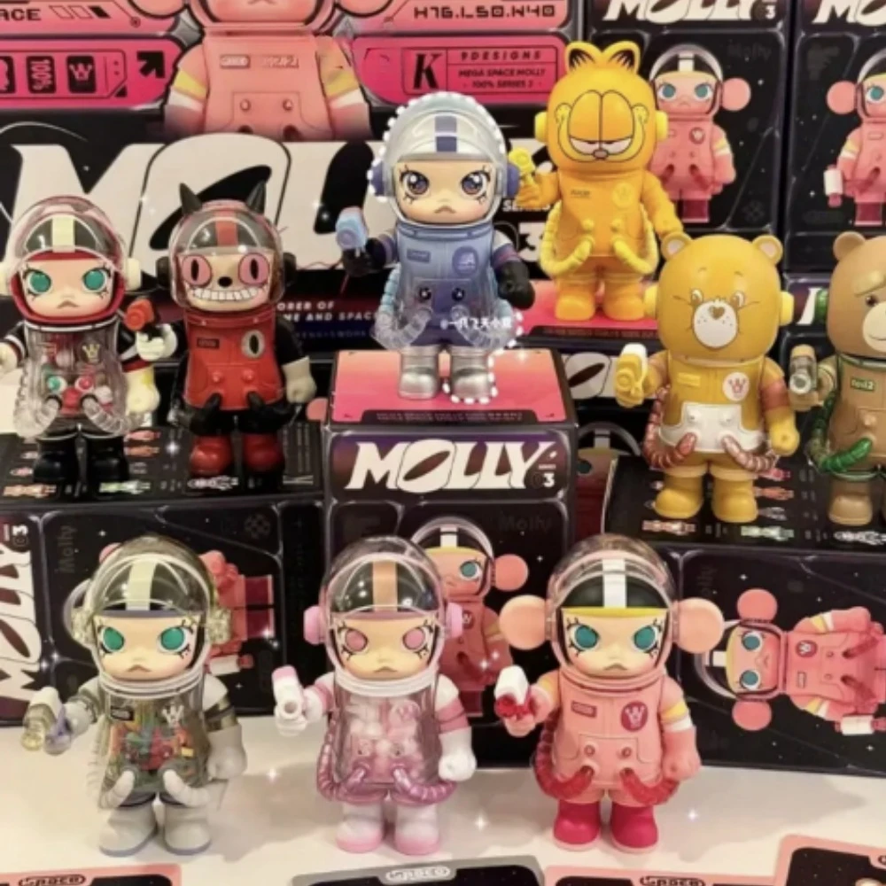 В наличии, натуральная Mega Space Molly, 100% серия, слепая коробка третьего поколения, игрушки, кукла, милая фигурка, загадочная коробка, настольная модель, игрушка в подарок
