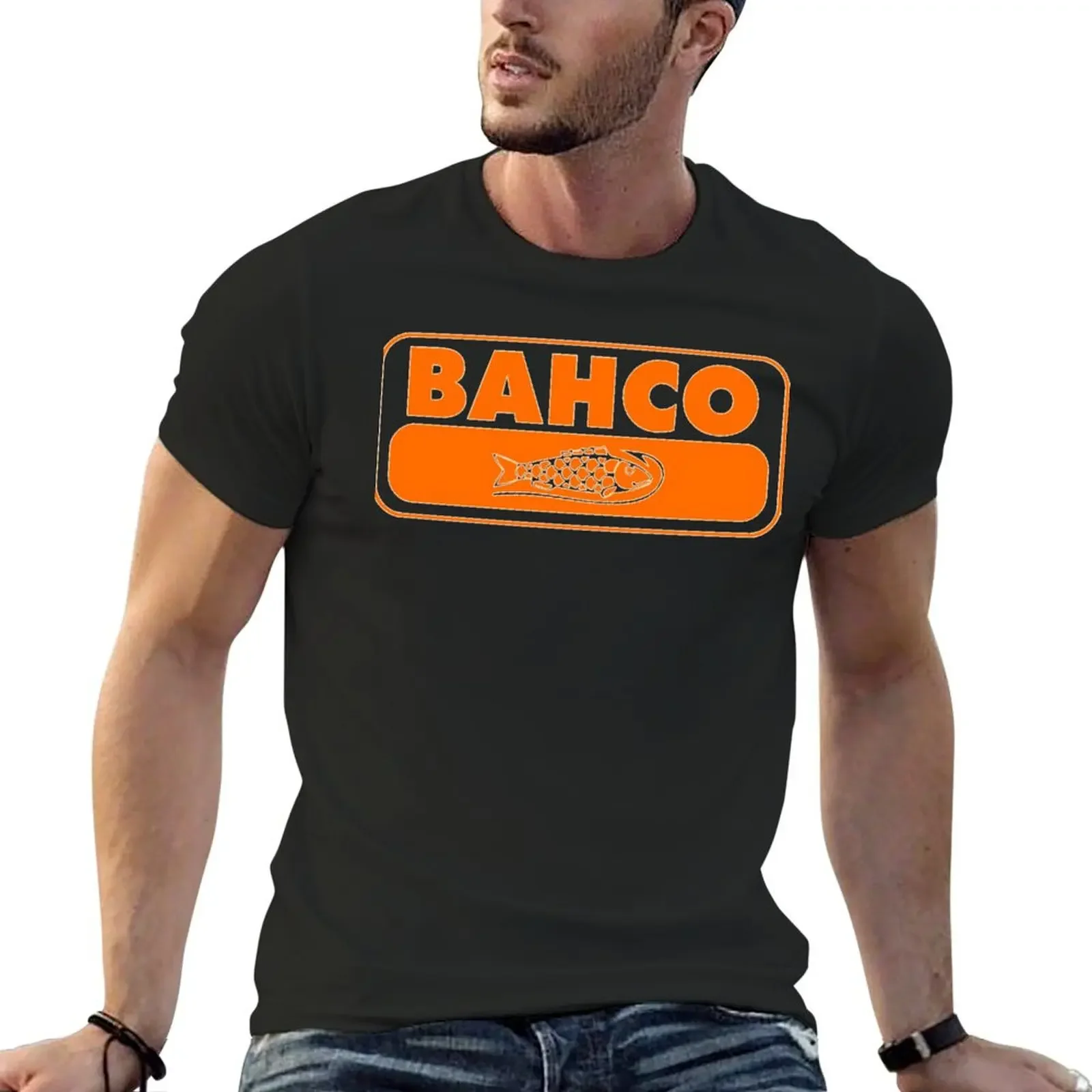 Bahco Tools Orange Fish Дизайн логотипа Классическая футболка с рисунком Рубашки большого размера Дизайнерские рубашки мужские белые футболки