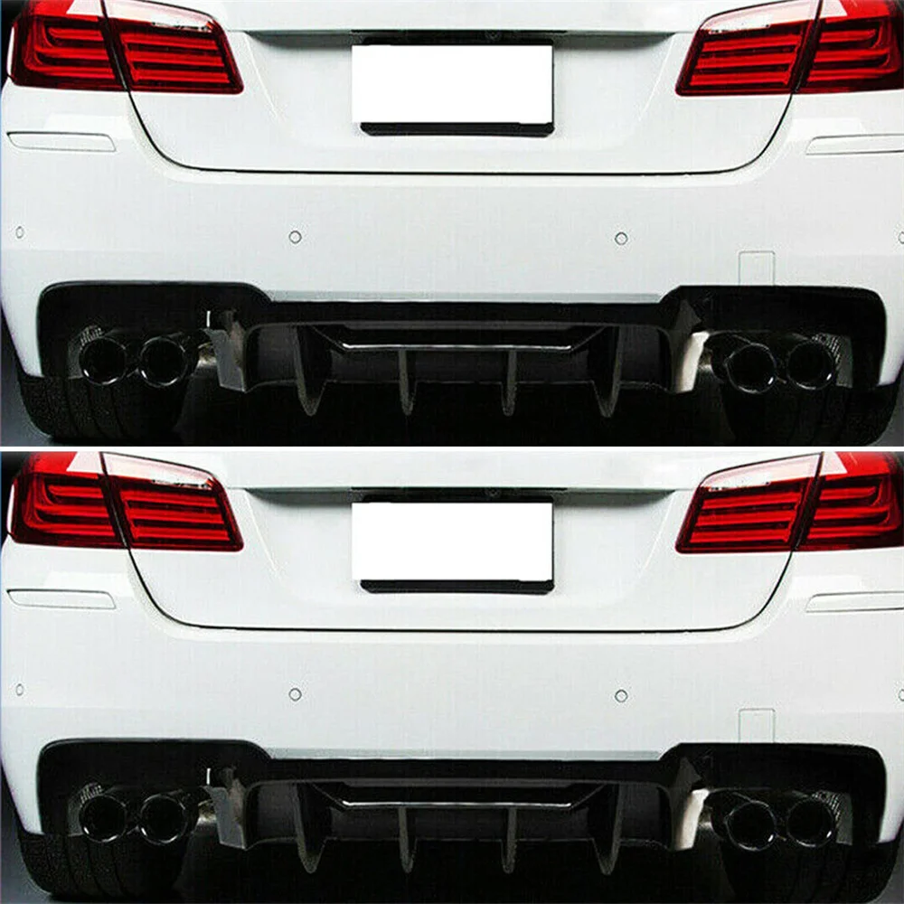 Фото Задний диффузор бампера губы Quad выхлопной задней губы для BMW 5 серии F10 M5 M Sport F10 F18 2010-2017 аксессуары авто экстерьер части №4