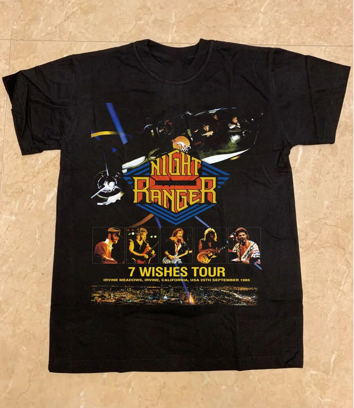 Ночной рейнджер Band Tour 1984 подарок для футболки веера от S до 5XL TMB2367