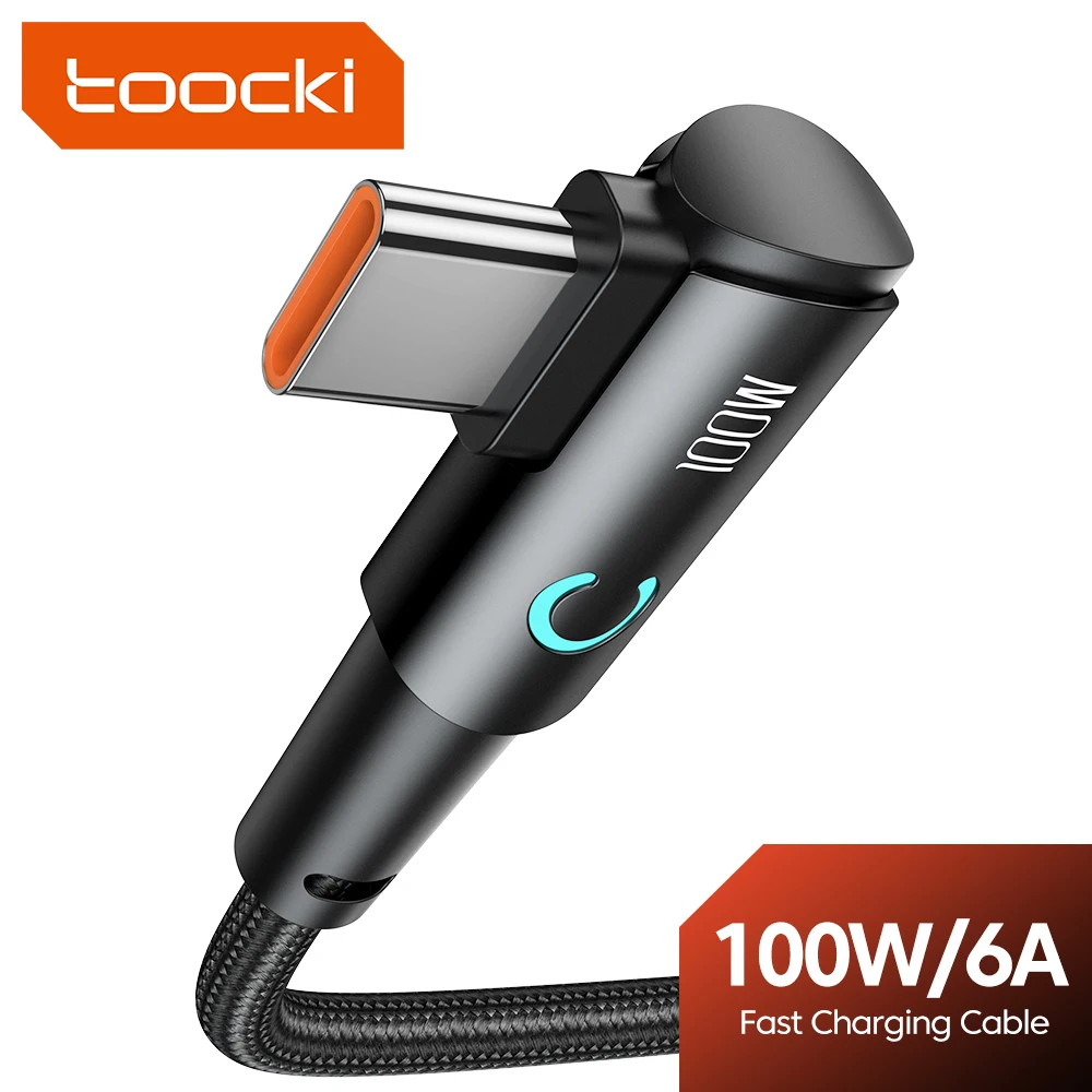 Toocki 100 Вт локоть кабель для быстрой зарядки USB-A к кабелю передачи данных типа C для Samsung Huawei Xiaomi быстрая зарядка USB C провод