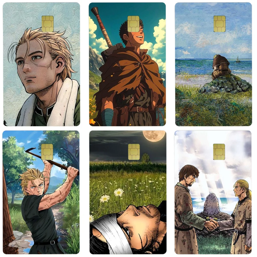 V-Vinland S-Saga мультяшные наклейки на кожу кредитной карты для банковской карты, автобуса, метро, наклейка на карту, водостойкий женский подарок