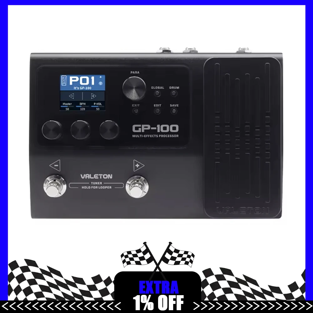 VALETON GP-100 гитара бас мультиэффекты процессор педаль Looper IR OTG USB многоязычная педаль выражений подарки Портативное аудио и видео