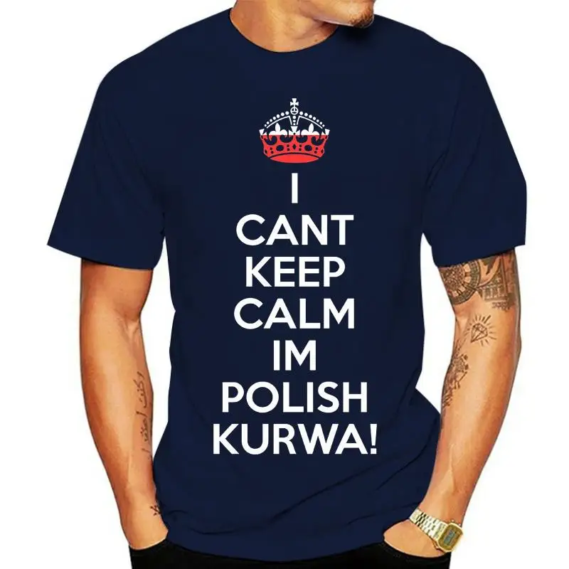 Мужская футболка «I Can't Keep Calm I'm Polish Kurwa Poland» Левандовски Polska, идея подарка