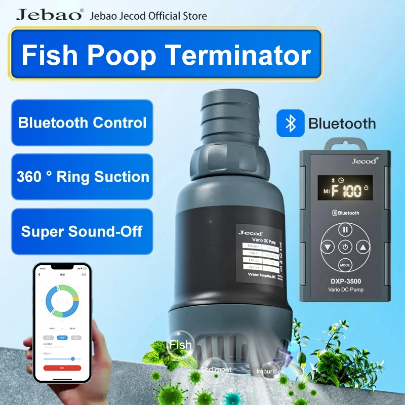 Новый погружной насос Jebao Jecod серии DXP с Bluetooth 2024 аквариумный бесшумный инвертор всасывающий насос для аквариума Терминатор для уборки рыбы