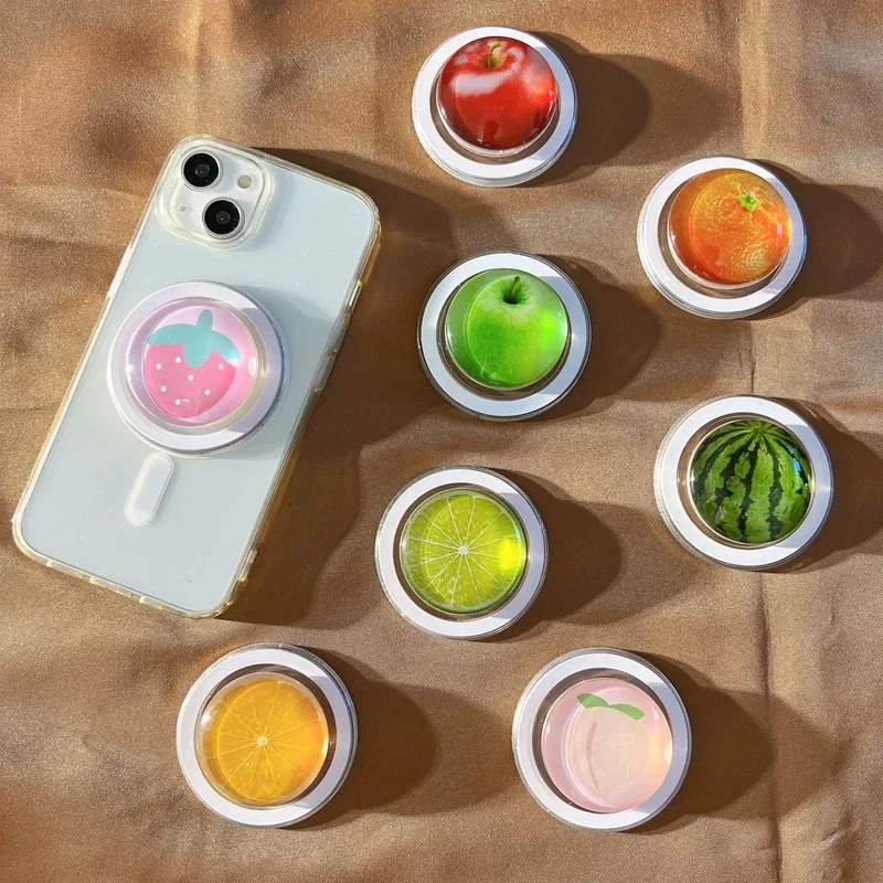 For Fun Coffee Fruits Foldable Phone Socket Finger Ring GripTok Posket Holder DIY Mobile Phone Case Stand Base Grip Accessories