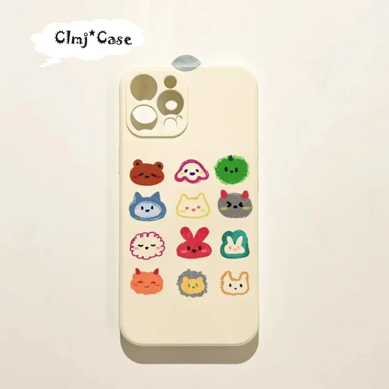Clmj Милое животное Собака Чехол для телефона для iPhone 11 12 13 Mini 14 Pro 15 Plus XR X XS Max Se 2020 7 8 Мягкий силиконовый защитный чехол